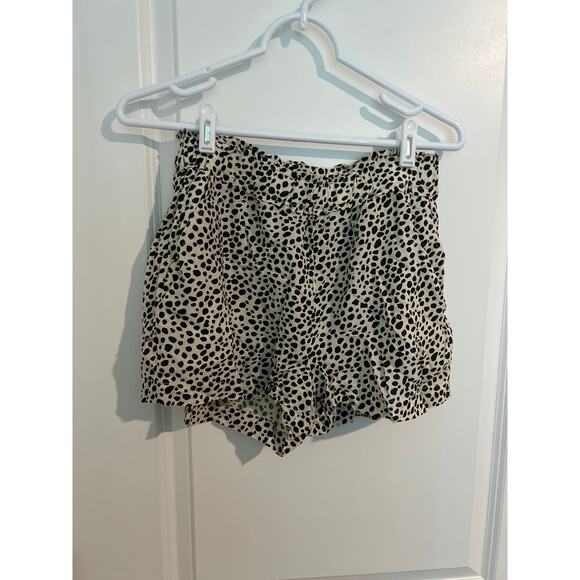 aerie Pants - Aerie Pull-On Belted Shorts – Cream Leopard Print – Size Small